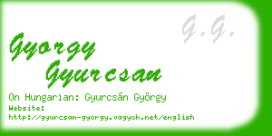gyorgy gyurcsan business card