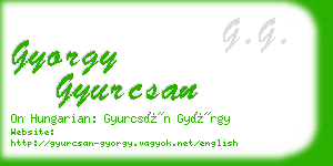 gyorgy gyurcsan business card